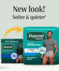 Fresh Protection Maximum Absorbency Incontinence Underwear For Men, Disposable Large Size 35 To 43 Inches Waist, 28 Count, Grey, Packaging May Vary