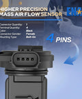 Mass Air Flow Sensor MAF For Honda Accord CR V Civic Acura RDX 2016 2020 Replacement Fits 1.5L And 2.0L Engines Close-up View