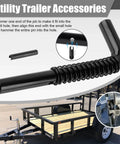 Premium Heavy Duty Trailer Gate Spring Latch Repair Kit Two Pack, with spiral latch pin and connector for utility trailers.