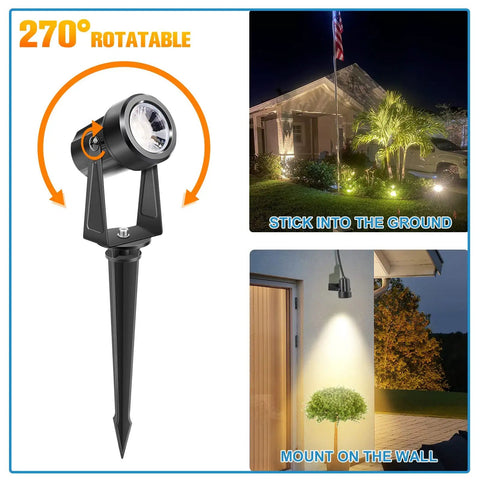 Outdoor Uplights Spotlights Kit With Transformer And 75ft Cable Low Voltage Landscape Lighting for house and wall