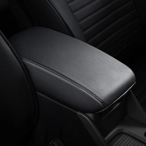 Center Console Armrest Cover for 2016-2021 Hyundai Tucson, Black Stitching, Durable Fit, Interior Accessories