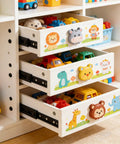 Beefy Heavy Duty Mini Drawer Slides With Ball Bearing Telescopic Rails Three Section Full Extension 2 Pack Cold Rolled Steel Construction Silent Sliding Quick Install For Kitchen Cabinets And Dressers. Toy drawer cabinet with black ball bearing slides, open and closed
