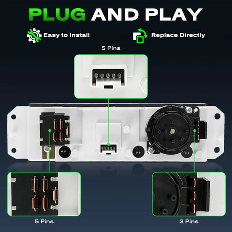 Plug and play Jeep Wrangler TJ Climate Control Panel AC Heater Module With Blower Motor Switch Replacement OE 55037473AB