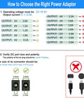 Illustration showing how to choose a 6V power adapter for elliptical machines with DC 5.5x2.5mm port and correct voltage