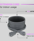Beefed Up 10 Foot Extension Cord For Air Conditioners And Appliances 14 Gauge 15 Amp ETL Listed Grey Flat Plug Space Saver