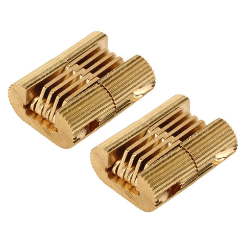 Hidden copper hinges for DIY furniture, two-piece heavy-duty 180° hinges with high load capacity, ideal for cabinets and wooden projects.