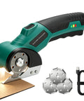 Heavy Duty Cordless Electric Scissors Delivering Zero-Fuss 350Rpm Cutting Power And Razor Sharp Sk5 Steel Blades cutting through cardboard.