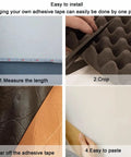 High Density Pyramid Acoustic Foam Panels With Peel And Stick Application For A Badass Home Studio Sound Treatment That Squashes Echoes And Smooths Your Audio Vibes Totally Stress Free installation steps measuring cutting and applying.