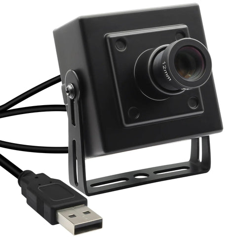1080P 120fps High Speed USB Camera with 12MP Sensor, featuring a 12mm lens and USB connection, ideal for streaming and machine vision.