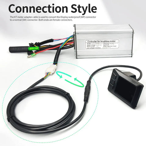 Ebike LED LCD Display Cable 5pin JULET Female Plug And Play Waterproof Connector 56.3 Inch 1430mm Length For Electric Bicycle Dashboard Display Replacement Kit For Easy Upgrade