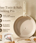 Detachable Handle Non Toxic Ceramic Pots And Pans Set With PFAS PFOA PFOS Free PTFE Free Nonstick Cookware featuring durability features