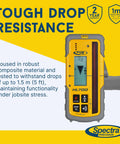 HL700 Digital Readout Receiver for Surveying and Layout, Built Tough For The Job, Huge Five Inch Reception Height, Front And Rear LCD Displays, Waterproof And Weatherproof, Precise Elevation Readout Within Two Inches, Rugged Design For Basic And Advanced. with yellow gray body