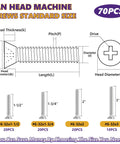 Seventy Count Six Three Two Machine Screws Four Mixed Sizes Premium 304 Stainless Steel Outlet Hardware dimensions and sizes chart