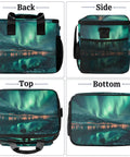 Insulated Picnic Backpack Lunch Bag For Women And Men, 12x9x10 inch, aurora borealis design, multiple views