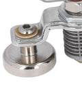 Heavy Duty 200 Amp Magnetic Welding Ground Clamp With RunOn Tab And Brass Nose Connector, silver metallic connector detail.