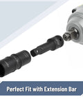 Lug Nut Impact Socket Set One Half Inch Drive With Four Dual Ended Sockets 21mm And 22mm Plus Three Inch Extension Bar