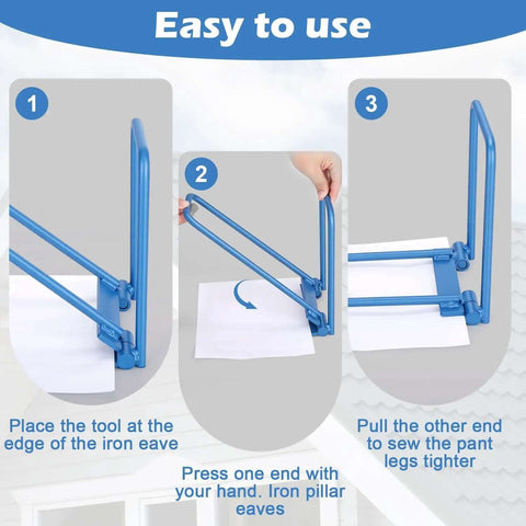 Diagram showing Heavy Duty Standing Seam Roofing Tool Metal Bender 13 X 7.9 Inch use instructions for sheet metal workers.