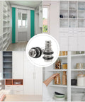 20 Pack Self Tapping Shelf Pegs For Cabinets And Bookcases, Cold Rolled Steel, shown with different shelving units