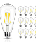 Brighten Up Your Space With LED Filament Bulbs, E26 Base, 4W Real Power, 450 Lumens, 4000K Cool White, Pack of 12