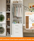 Premium Modular Closet System With Twelve Roomy Drawers Expands Effortlessly From Eight To Twenty One Feet No Sweat Setup tailored for laundry rooms.