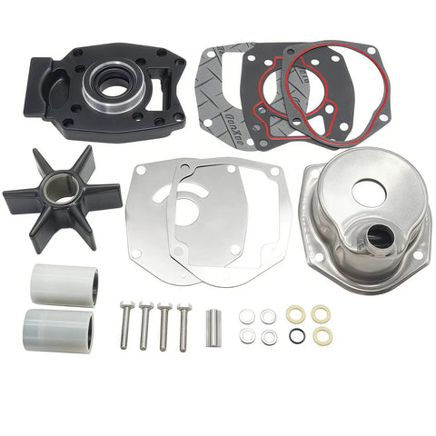 Water Pump Impeller Repair Kit For Mercury Marine 75 115 HP Outboard Engines Includes Impeller Wear Plate Nylon PA66 Tube Non Asbestos Gasket And Neoprene Impeller Cross References 46 8M0113799 43024A7 Sierra 18 3688 components displayed