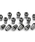 15 Piece ER11 Precision Spring Collet Set For CNC Milling And Lathe Engraving Tooling, Grips 1.0 Mm To 7.0 Mm, shown in steel