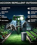 Solar Ultrasonic Animal Deterrent 4 Pack With Motion Sensor And Strobe Light Waterproof Outdoor Yard Defender for raccoons in garden