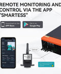 App interface for 10200W Off Grid Solar Inverter With 48V DC To 230V AC Pure Sine Wave Output 160A MPPT Charge Controller