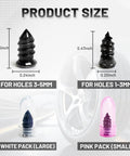 60 Piece Tire Repair Kit With Rubber Nails And Self Tapping Spiral Plugs For Tubeless Tires showing size and color options