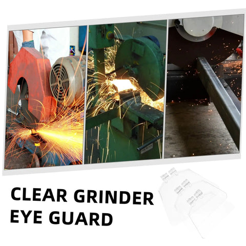 3 Pack Bench Grinder Eye Shields Plastic Guards For Grinding Machines Easy Install Chip Shield For Mill Safety Glasses Guard Replacement Great For Shop Use And Safe Clear Vision layout with sparks