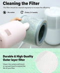 Person cleaning TR-8080 Air Purifier Replacement Filter 4 in 1 Filtration System With Pre Filter True HEPA Filter And Premium Activated Carbon