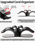 Image showing parts of the Six Pack Upgraded Kitchen Cord Organizer For Appliances Stick On Cord Wrappers with 4mm, 10mm slots