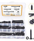 Workhorse Heavy Duty Hex Lag Bolts Set Stainless Steel 304 Black Oxide Coated 108 Piece Kit With Deep Coarse Threads For Superior Hold In Wood