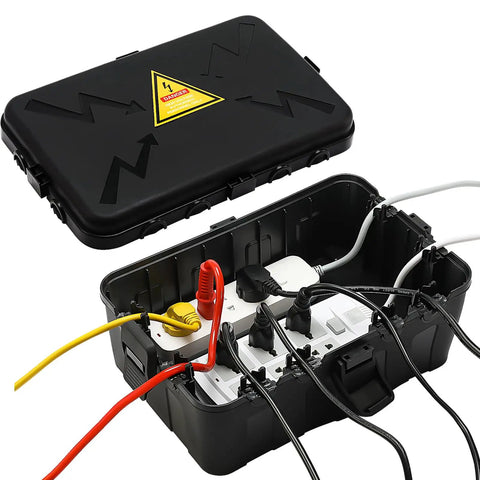 Beefy Heavy Duty Outdoor Electrical Box Waterproof IP54 Weatherproof Enclosure With Eight Cable Ports Protects Outlets