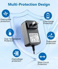 6V Karaoke Machine Charger Replacement For Singing Machine SML-625 SML625W SML625BTW SML385 Models Black Power Adapter with protections