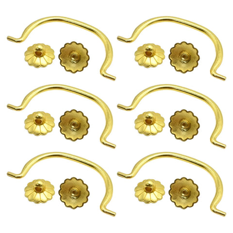 6 Piece Brass Cabinet Pulls Vintage Gold Handle With 80mm Hole Centers Traditional Bail Style Hardware for drawers