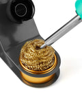 Premium Soldering Iron Holder With Brass Coil Tip Cleaner Kit No Water Needed Black Heavy Duty Stand with Soldering Tip