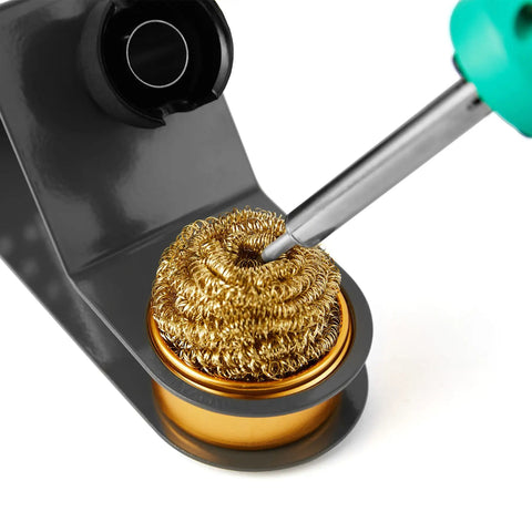 Premium Soldering Iron Holder With Brass Coil Tip Cleaner Kit No Water Needed Black Heavy Duty Stand with Soldering Tip