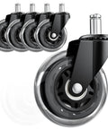 Five Pack Office Chair Wheels 3 Inch Heavy Duty Replacement Casters With Smooth Rolling Quiet Floor Protectors For Hardwood And Carpet Universal Fit For Most Office Chairs 11mm Stem