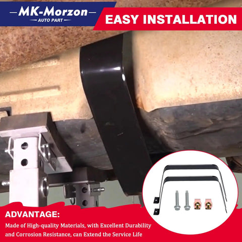 Fuel Gas Tank Straps Bracket With Bolts And Locking Nuts For Chevy Silverado 1999 To 2019 shown installed