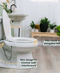 Element No Electricity Required Bidet Attachment With Front And Rear Self Cleaning Nozzles Slim Modern Design attached to toilet