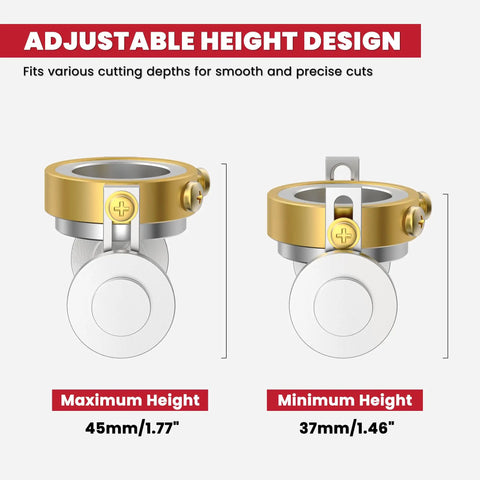 AG-60 Plasma Cutter Roller Guide Wheel Spacer Compass Stand Off For SG-55 WSD-60 BTC500DP With Pilot Arc Starting shown in adjustable height settings.
