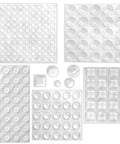 202 Pieces Clear Adhesive Bumper Pads Set in Five Shapes with Self Adhesive Transparent Rubber Feet for Cabinets and Drawers