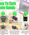 Heavy Duty Self Inking Date Stamp With Custom Message And Signature Replaceable Dual Color Ink Pad For Office Paperworks easy date setting steps.