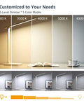LED Desk Lamp With Five Color Modes And Five Brightness Levels For Reading Crafting Sewing Puzzles And Nail Work 9.5W 800LM
