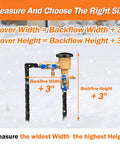 Backflow Preventer Pipe Insulation Cover For Winter Freeze Protection, measuring dimensions for installation in snow.