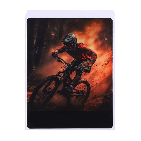 Cyclist riding a mountain bike with Beefy Air Suspension Front Fork for Mountain Bikes, 29 Inch Magnesium Alloy Damping System on rocky trail.