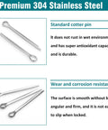 Cotter Pins 150-Piece Assortment Kit With 6 Sizes In A Durable Portable Case, Heavy Duty 304 Stainless Steel, Rust Resistant