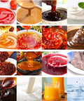 Various viscous sauces and syrups including ketchup, mayonnaise, and honey for use with No Sweat Desktop Fully Automatic Double Head Paste Filling Machine For Viscous Sauces And Syrups With 10 To 100 Ml Capacity Easy Chain Conveyor Belt Integration For Small Business Production Lines.