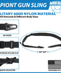 Two Point Rifle Sling With Quick Detach Swivels And HK Hook Soft Shoulder Pad Tactical Gun Sling For Rifle Shotgun And Crossbow